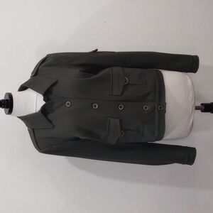 Roccobarocco Jeans Vintage Olive Green Italian Knit Cropped Military Jacket - 14